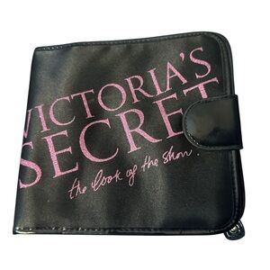 Victoria's Secret Black bag with Pink Logo has clear zipper pockets inside cute